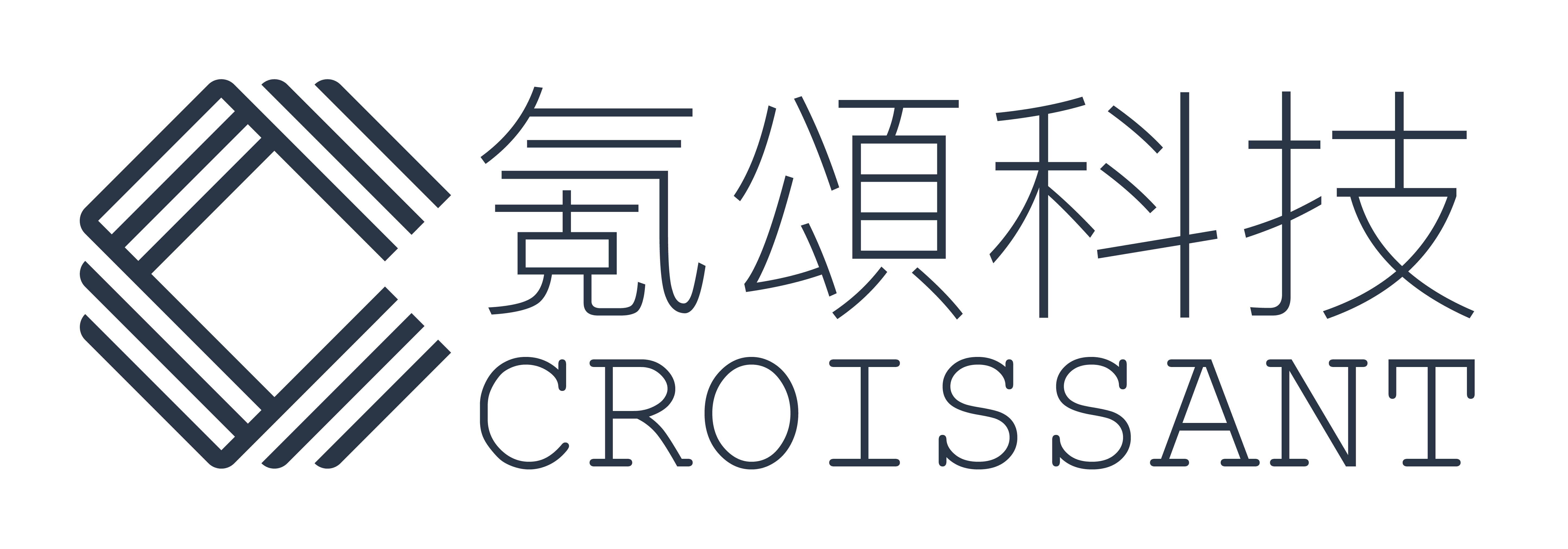 croissant logo with company short names in English and Chinese